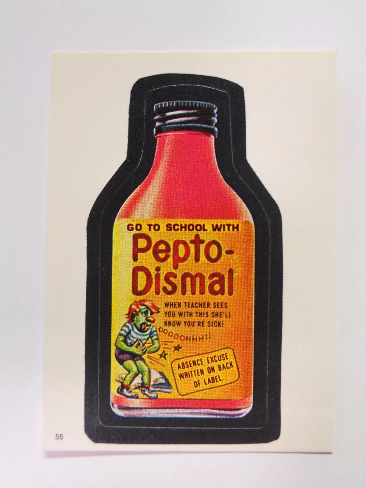 Replace the person on the label with the grotesque bright green Ratfink monster