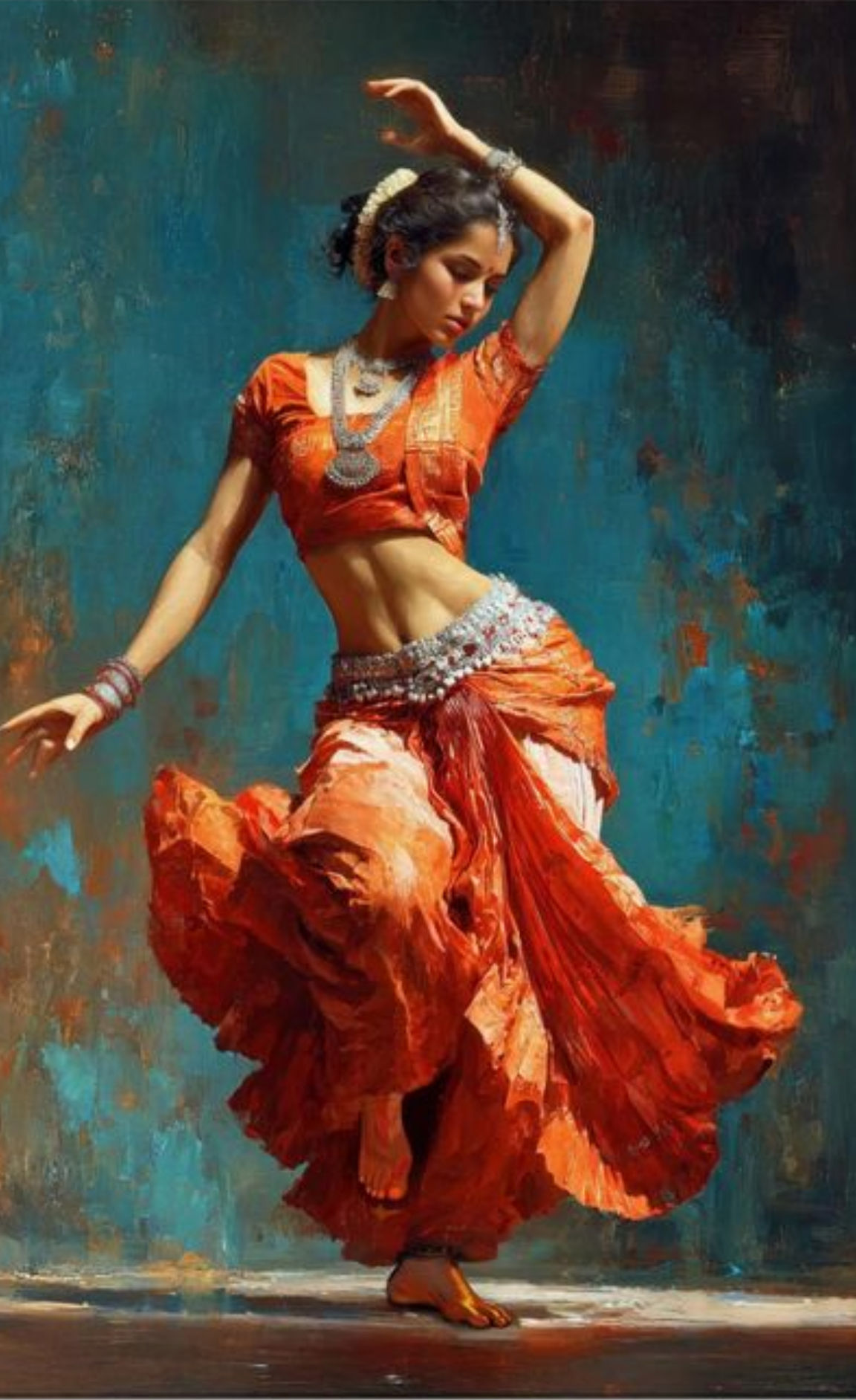 Indian dancer executing a classical dancing pose
