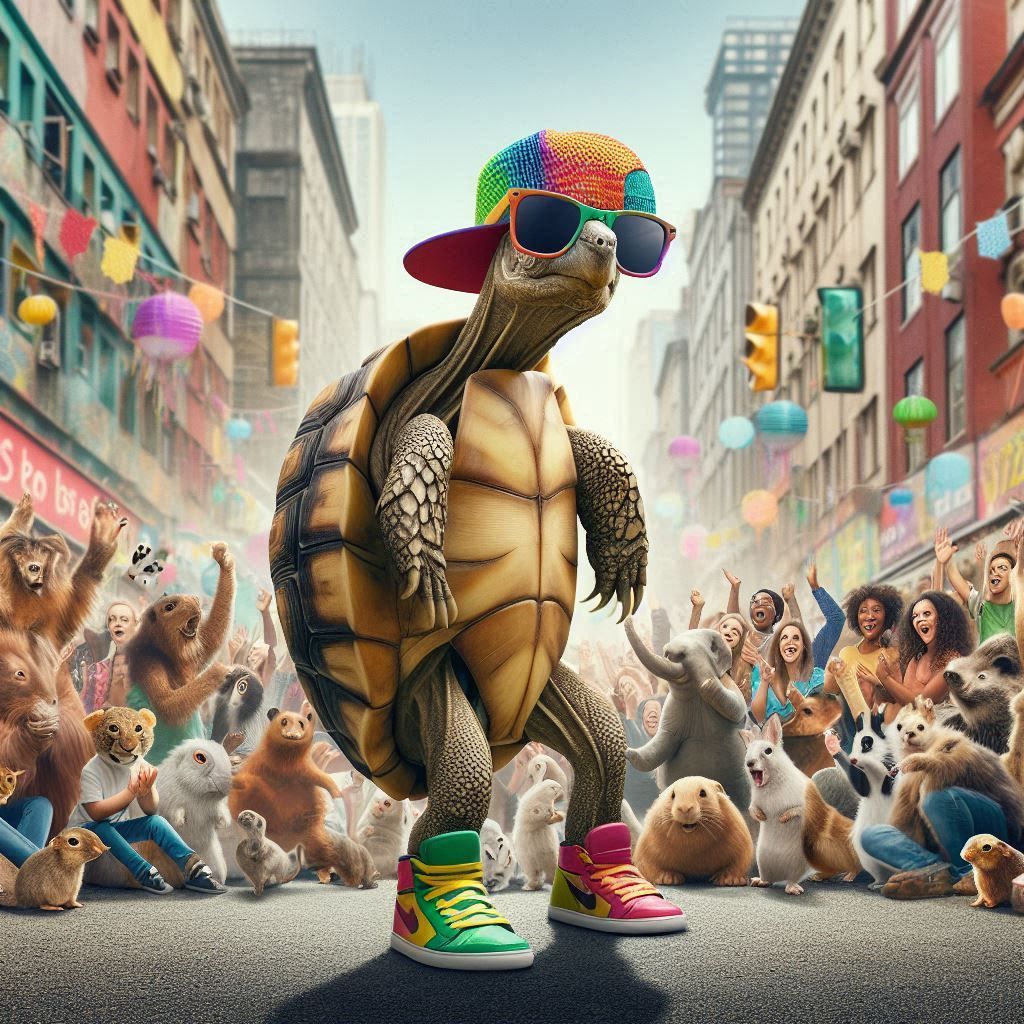Breakdancing tortoise