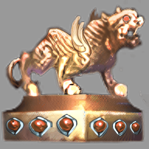 ((masterpiece, high quality, ultra detailed, 3d render, game asset)) 
a highly detailed cinematic rendering of a legendary imperial seal top...