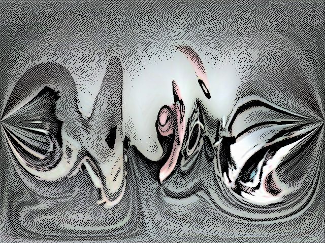  Mermaids gathered by the piers of New York City late one summer evening in 1960 with a hard trumpet in colorful kimono in Retro-futuristic ...