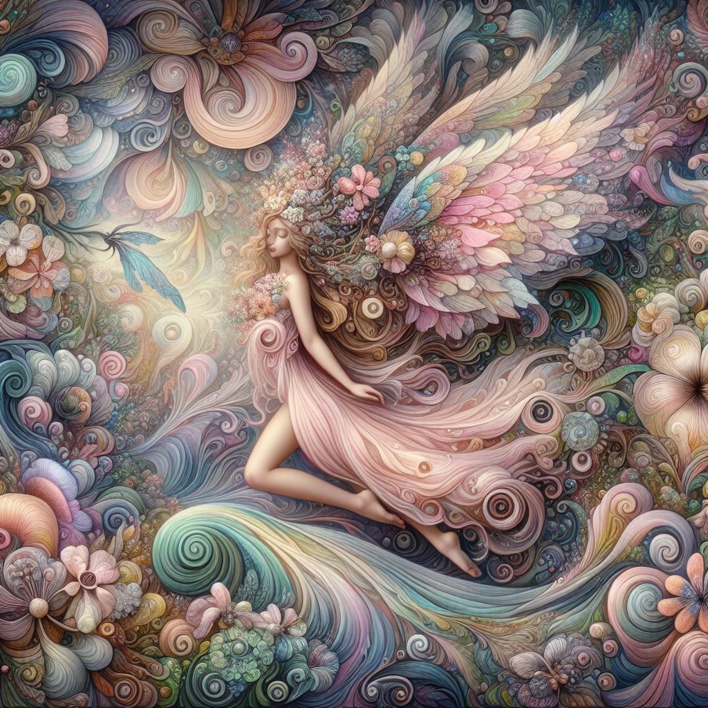 Little fairy town Greg Rutkowski Leonid Afremov Josephine Wall Leonid Afremov Thomas Kinkade Kandinsky action painting storybook illustratio...