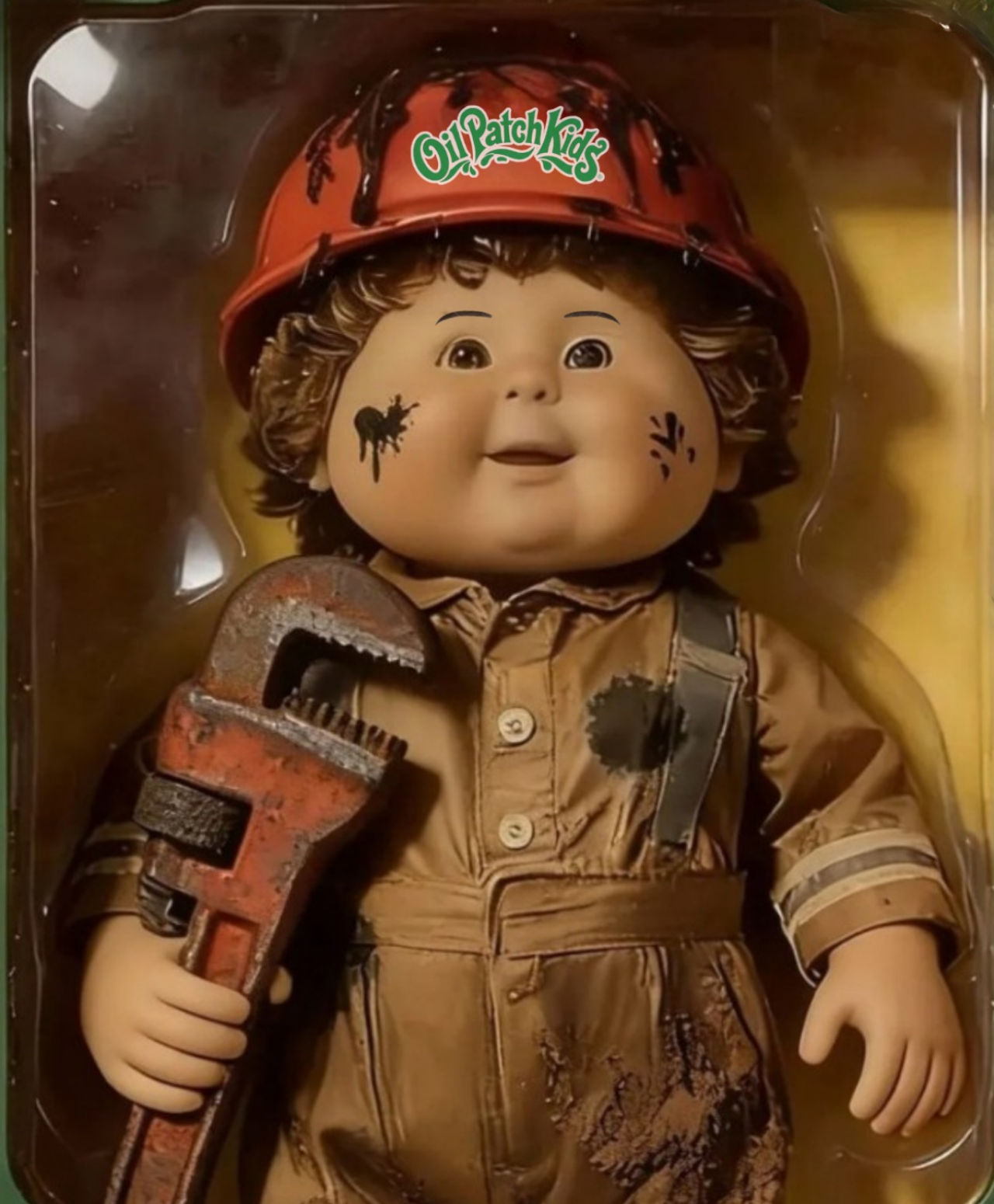 A product photo of a vertical rectangular toy box, the doll inside is visible through a clear plastic window on the front, the window has a ... - Start Image 1