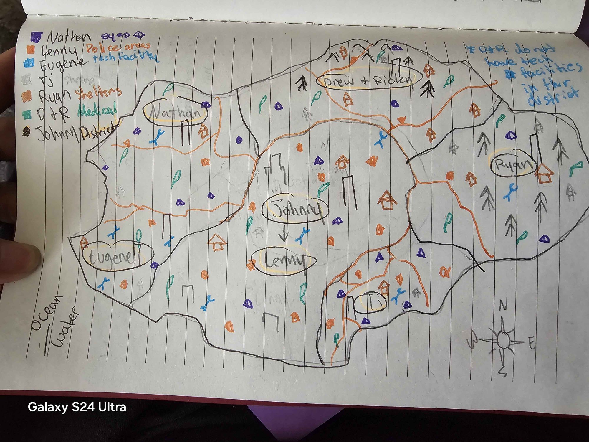 A detailed colored fantasy map