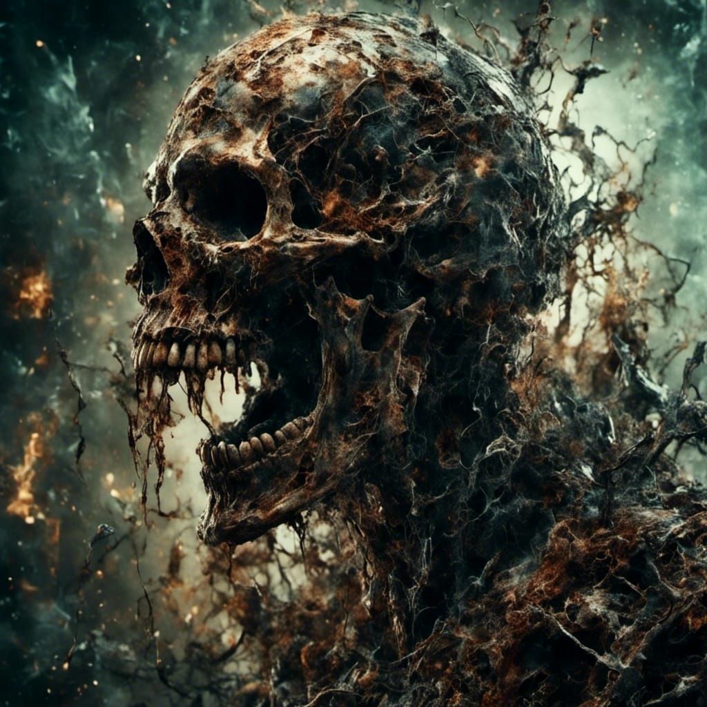 Three-headed mutant in a desolate world of broken glass 