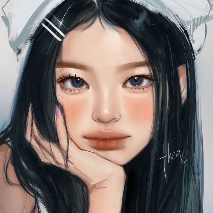 a beautiful Korean kpop girl group of 7 members, one with brown hair, another with blonde hair, another with reddish hair, three with black...