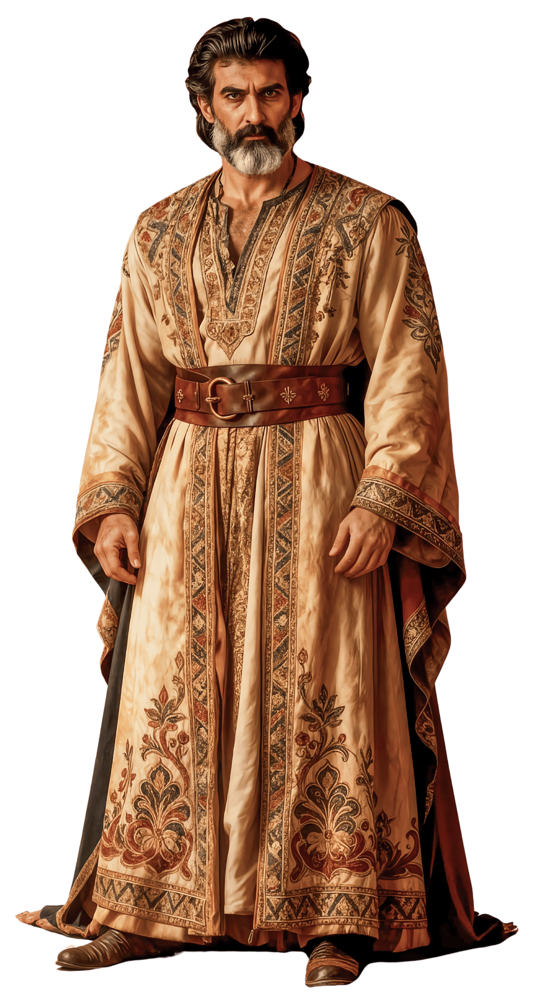 (Vertical Cinematic Full Body Shot:1.6), (Portrait of Sam Nariman aged 60 years old:1.5), (Strict adherence to facial features of reference ...