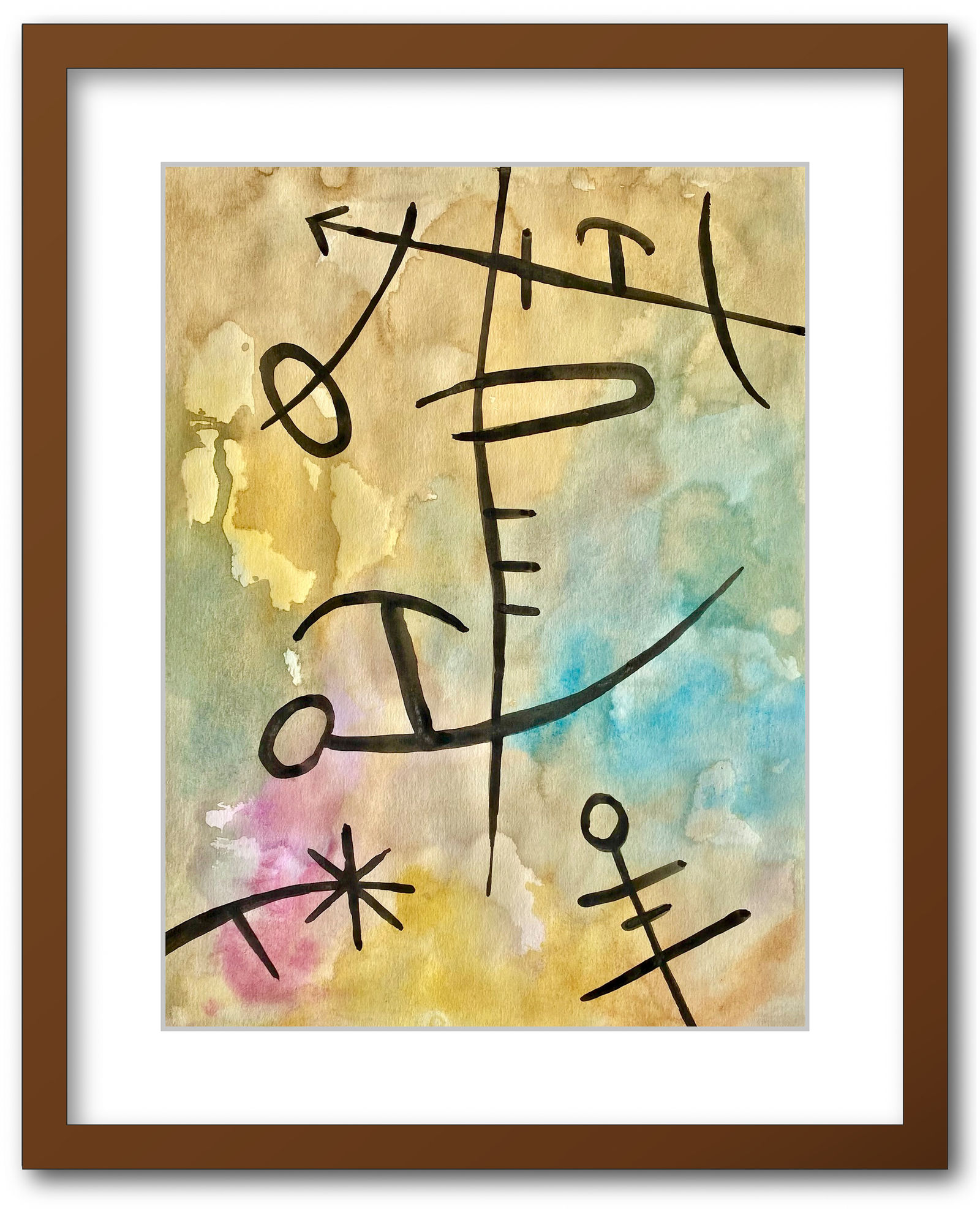 "the black strokes and brushstrokes move and detach themselves from the background turning in different directions and g...