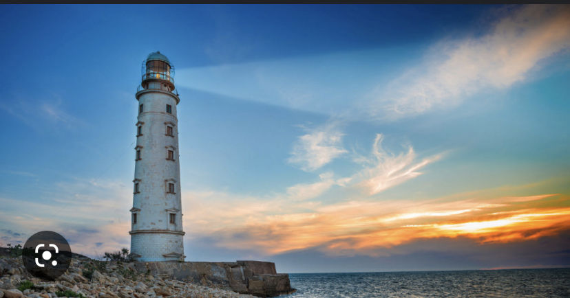 Lighthouse looking over sunset on water Studio Ghibli, Anime Key Visual, by Makoto Shinkai, Deep Color, Intricate, 8k resolution concept art...